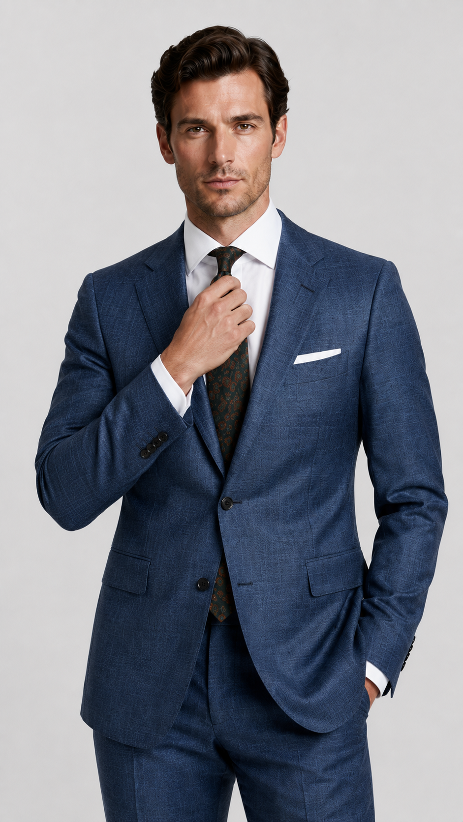 LiteWool Featherlight Wool Suit – Half-Canvas Slim Profile