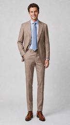 ExecutiveWarm Insulated Wool Suit – Half-Canvas Formal Structure in Oatmeal