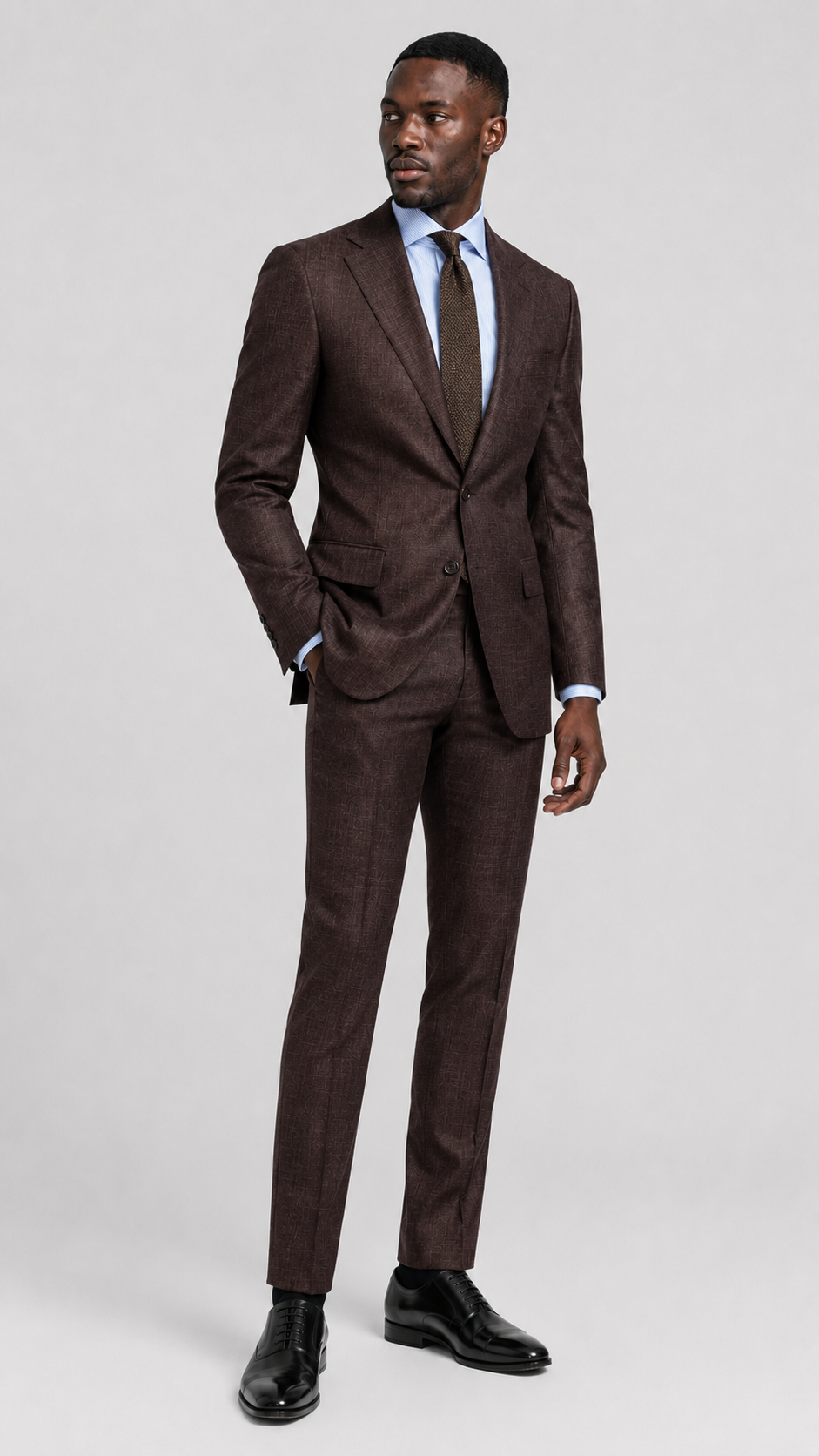ExecutiveWarm Insulated Wool Suit – Half-Canvas Formal Structure in Deep Espresso
