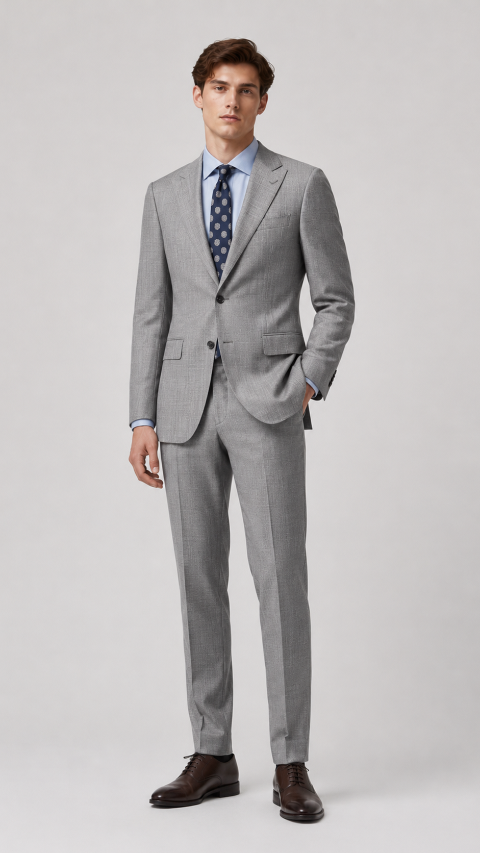 PrestigeLine Luxury Wool Suit – Double-Twist, Half-Canvas Structure