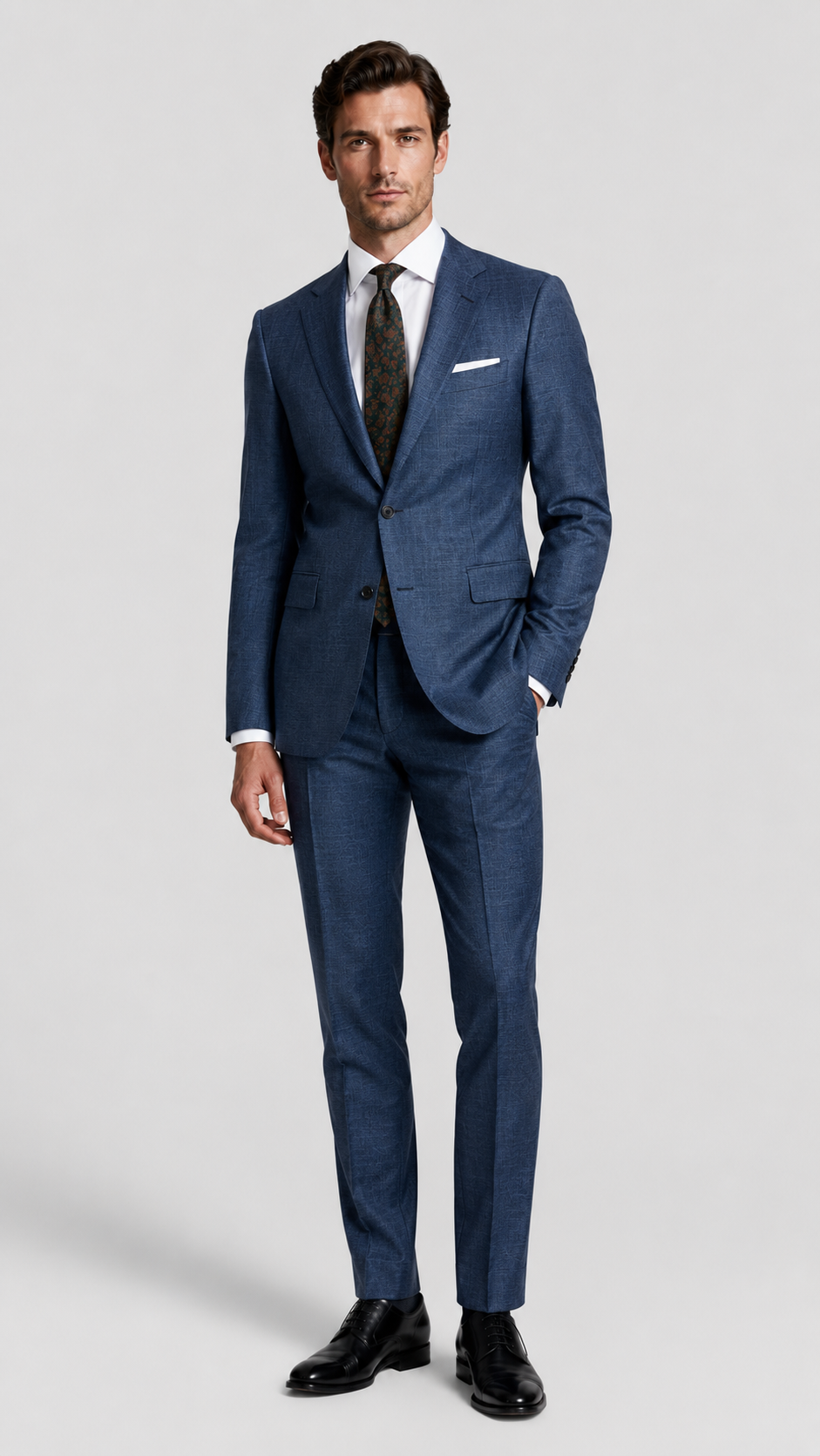 LiteWool Featherlight Wool Suit – Half-Canvas Slim Profile