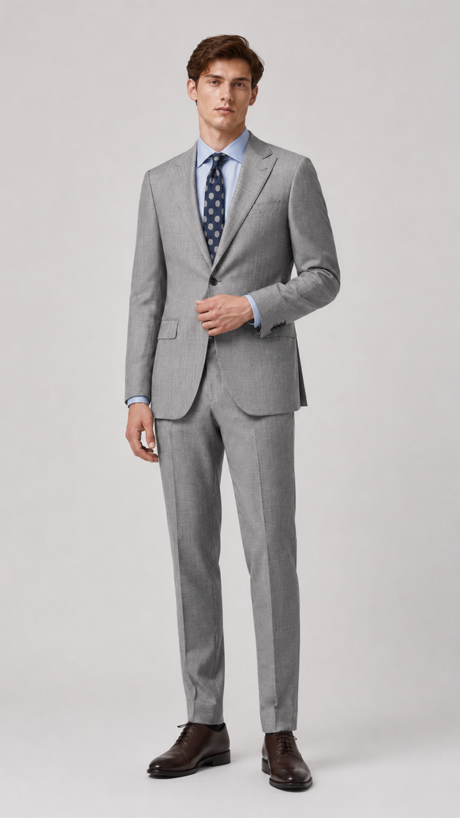 PrestigeLine Luxury Wool Suit – Double-Twist, Half-Canvas Structure