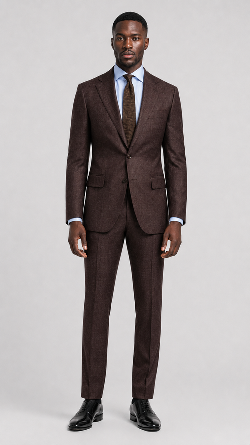ExecutiveWarm Insulated Wool Suit – Half-Canvas Formal Structure in Deep Espresso