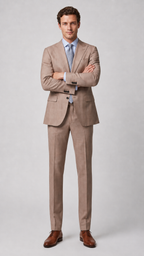 ExecutiveWarm Insulated Wool Suit – Half-Canvas Formal Structure in Oatmeal