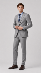 PrestigeLine Luxury Wool Suit – Double-Twist, Half-Canvas Structure