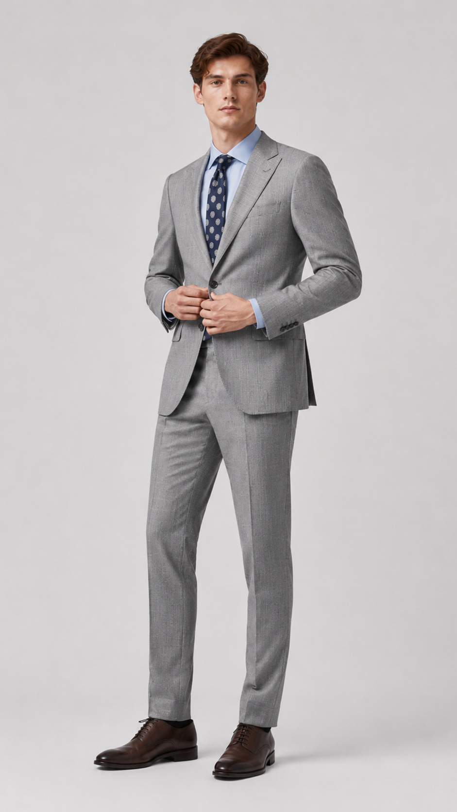 PrestigeLine Luxury Wool Suit – Double-Twist, Half-Canvas Structure