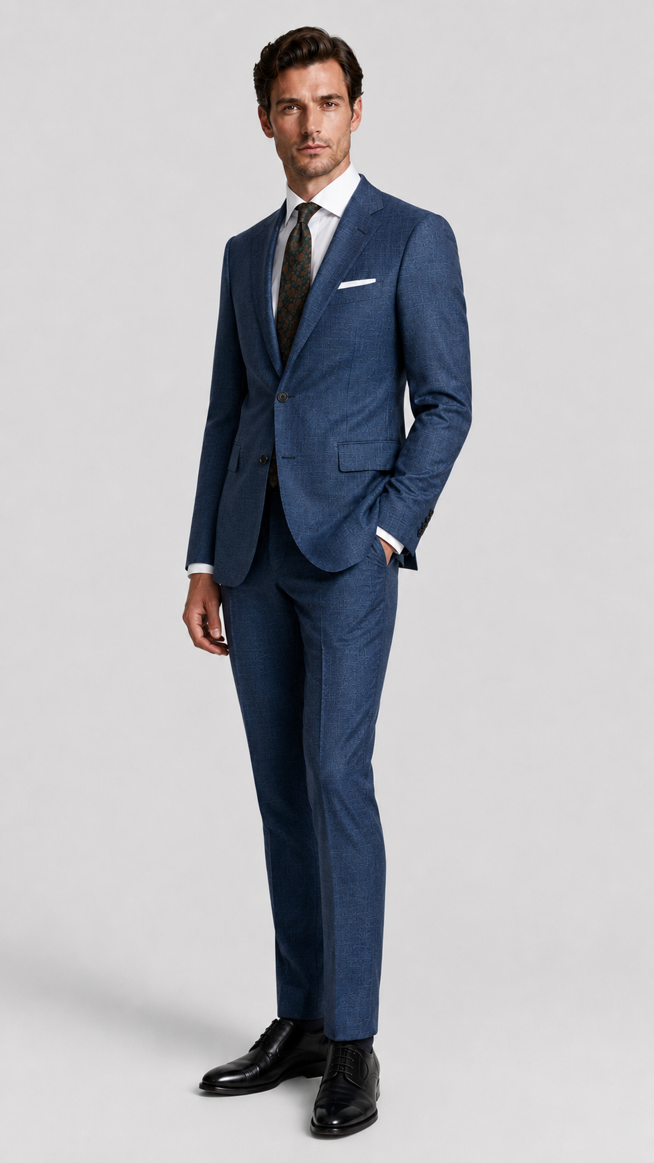 LiteWool Featherlight Wool Suit – Half-Canvas Slim Profile