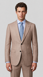 ExecutiveWarm Insulated Wool Suit – Half-Canvas Formal Structure in Oatmeal