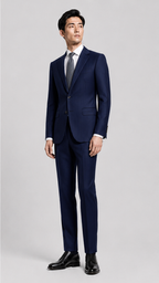 FlexSuit Stretch Wool Suit – Slim Fit Half-Canvas Construction