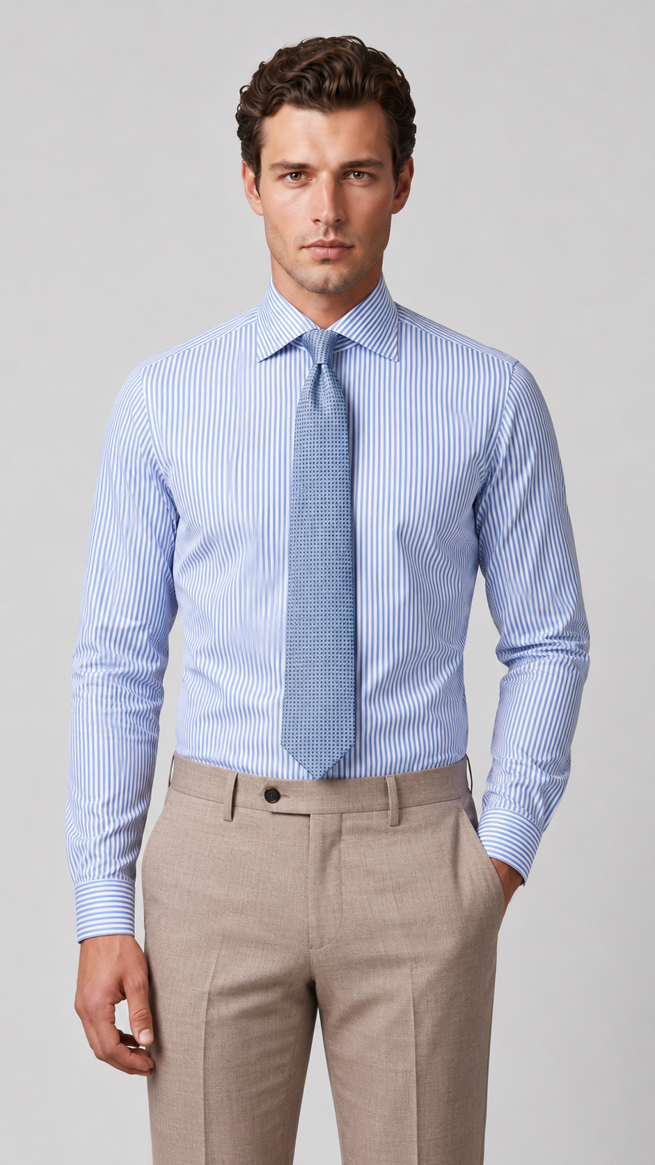 ExecutiveWarm Insulated Wool Suit – Half-Canvas Formal Structure in Oatmeal
